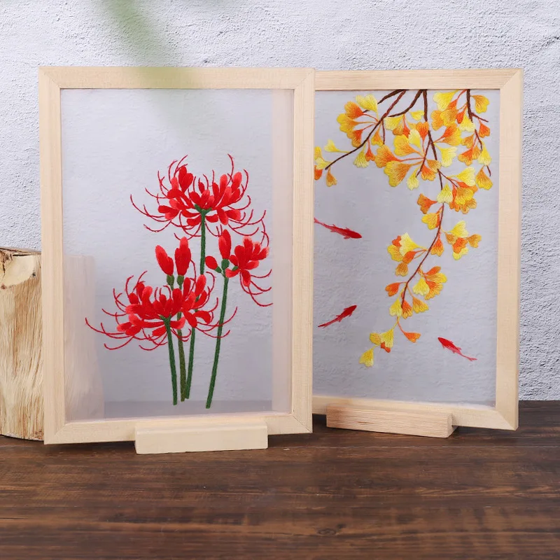 Китайские наборы для вышивки с деревянной рамкой ручная работа вышивка