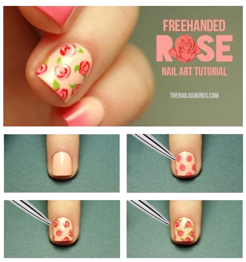 3PCS Manicure Brush Set UV Gel Liner Painting Pen Acrylic Drawing for Nails Rhinestone Handle Nail Art Tool | Красота и здоровье