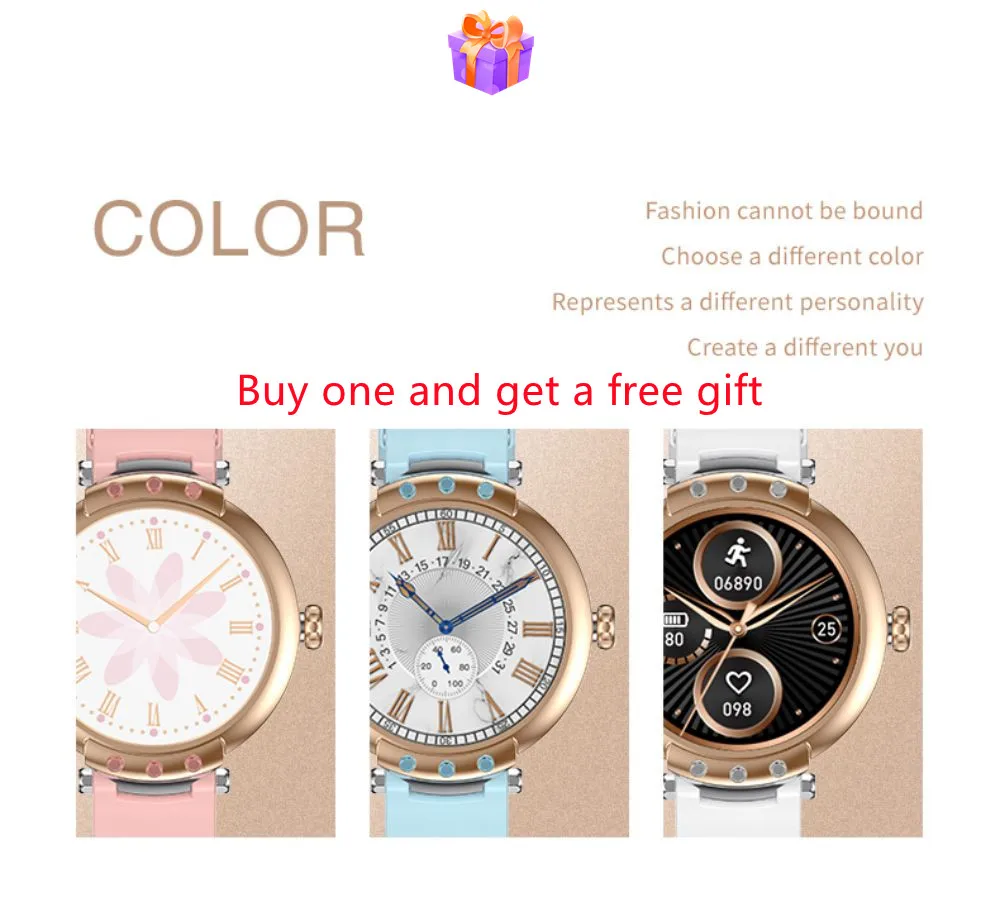 

Новые модные женские Смарт-часы 2022 FR98, женские Смарт-часы, лучший подарок для женщин, пульсометр, водонепроницаемый браслет для Android IOS