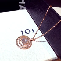 fashion exquisite japan and south korea trend super flash inlaid rhinestone round temperament clavicle necklace short necklace