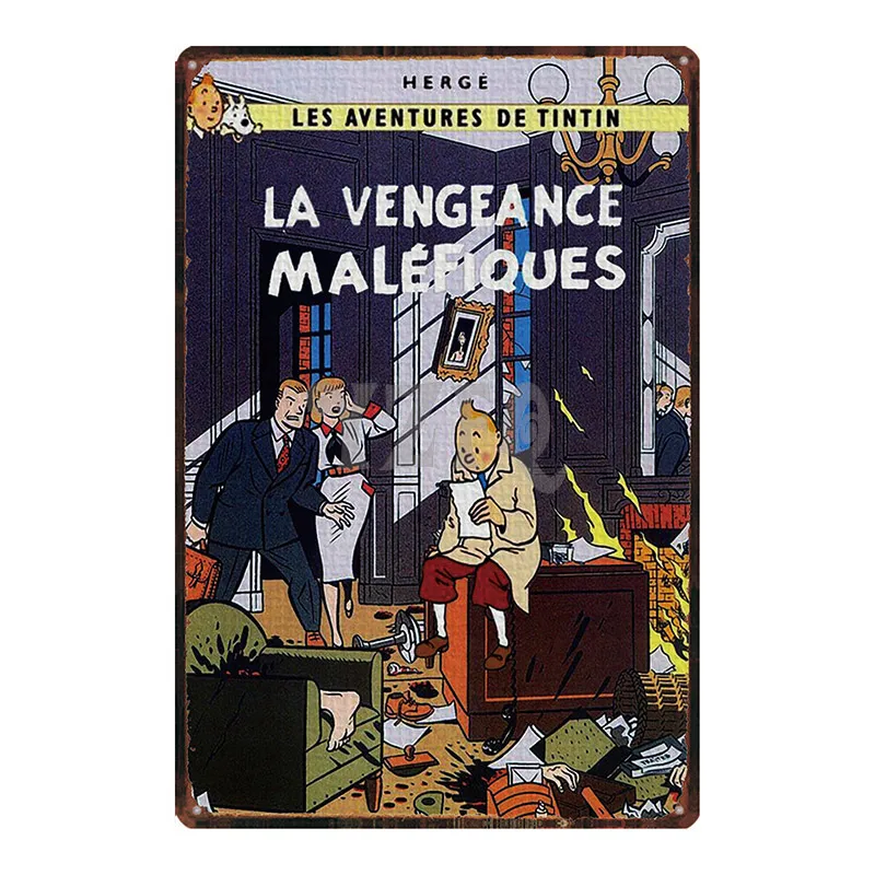 DU-2965 Tintin мультфильм жестяная вывеска металлическая пластина железная живопись детская комната настенный бар домашнее искусство Ремесло Декор 30X20 см DU-2967 - Цвет: DU-2965