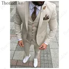Мужские костюмы Thorndike Terno, мужской костюм из трех предметов (куртка + брюки + жилет), облегающий блейзер