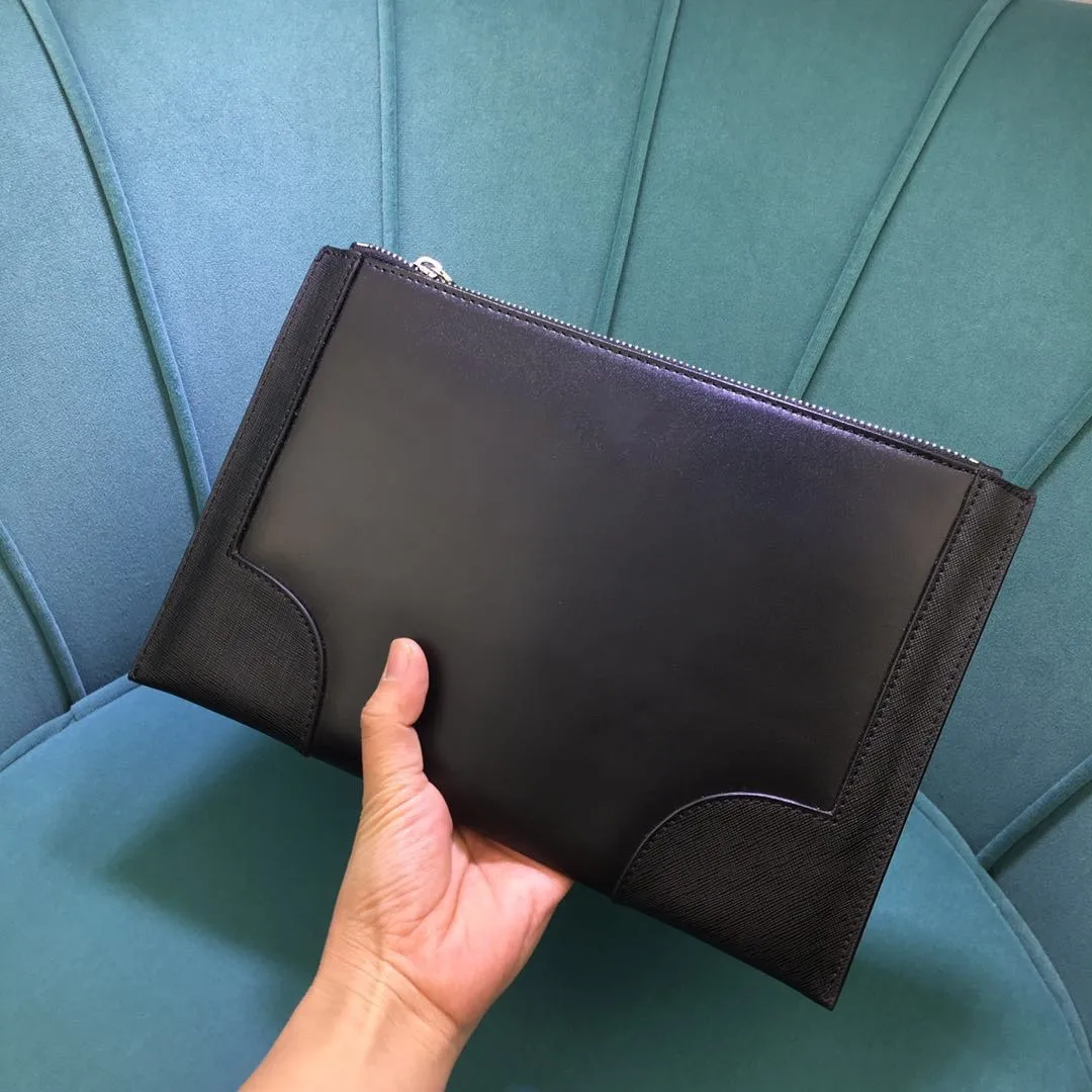 2021 new black leather luxury large-capacity clutch with box