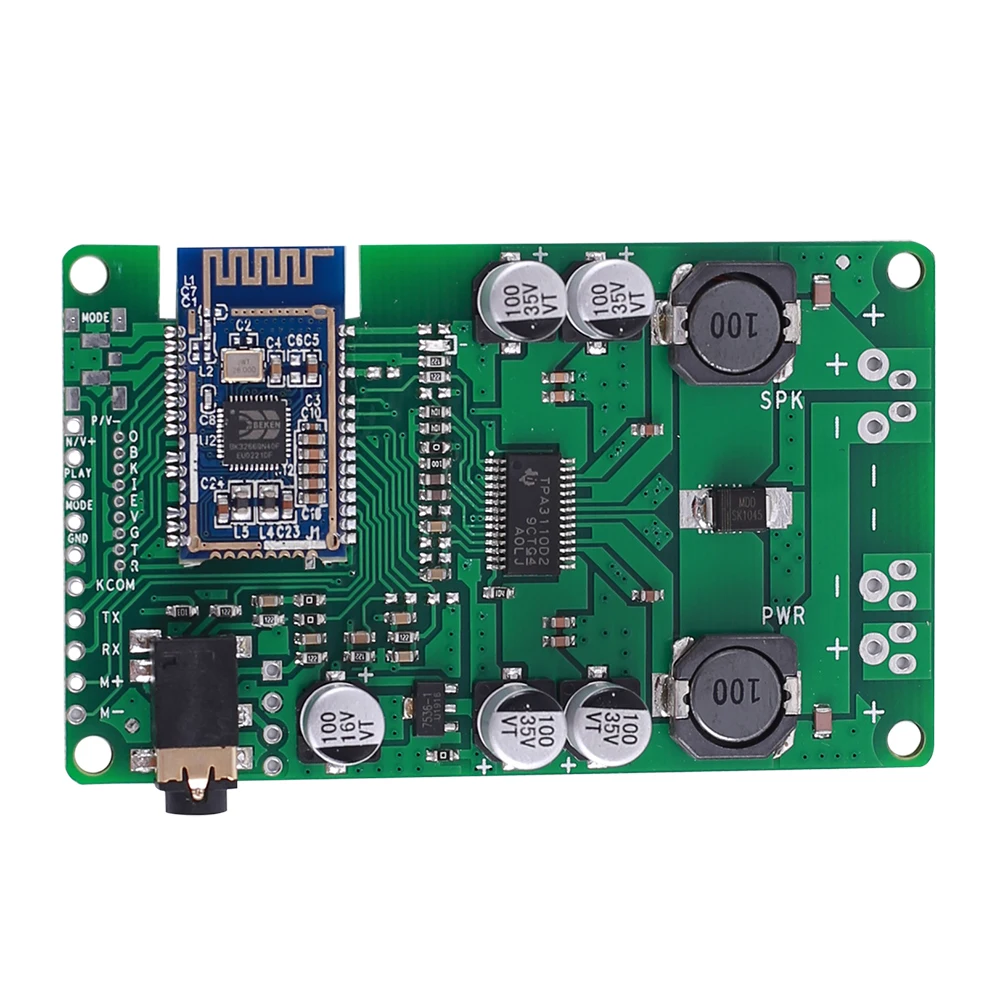 

DC 12V 24V BK3266 Bluetooth 5.0 Mono Amplifier Board 20W/30W Bluetooth/MIC/AUX Audio Input Support Change Name Call