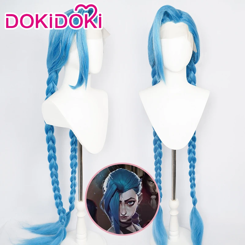 DokiDoki аниме Arcane парик LOL League of Legends костюм Джинкс фронтальные кружевные женские