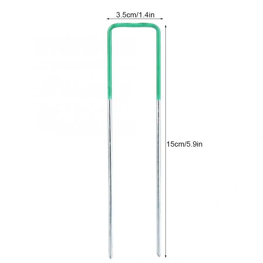 100 шт. полузеленая искусственная трава газон U образные булавки для сада Колышки