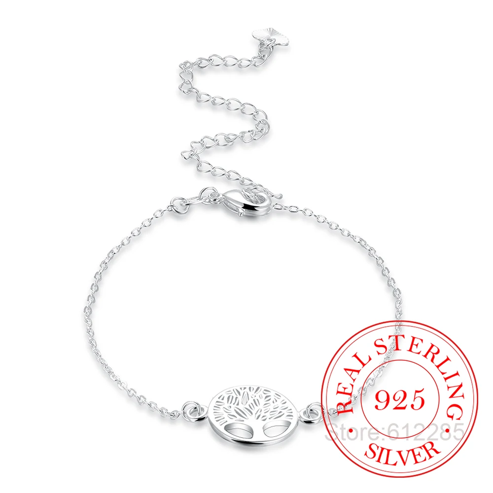 Модные пляжные Винтаж 925 стерлингового серебра шарм браслеты ювелирные изделия