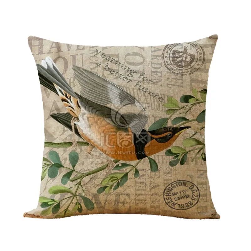 Чехол для дивана с цветочным оформлением|cushion cover|decorative cushion coversbird cover |