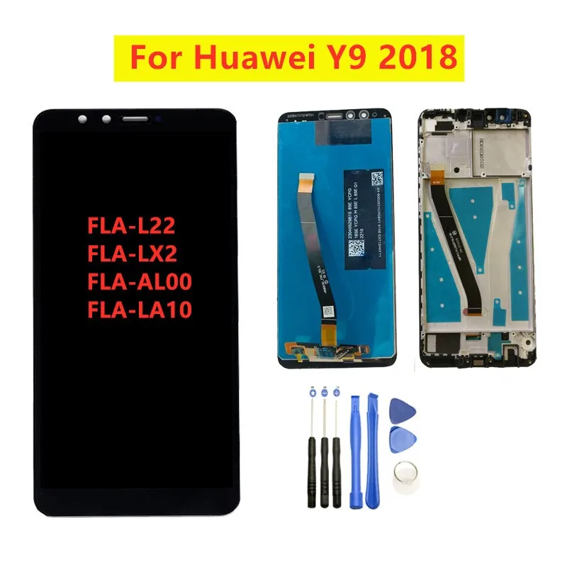 ЖК дисплей с дигитайзером сенсорного экрана в сборе для Huawei Y9 2018 FLA L22 LX2 LX1 LX3