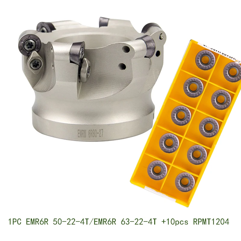1 шт. EMR6R 50 мм 60 2 флейты и 10 RPMT1204 круглые вставки фреза фрезерный станок фрезерные