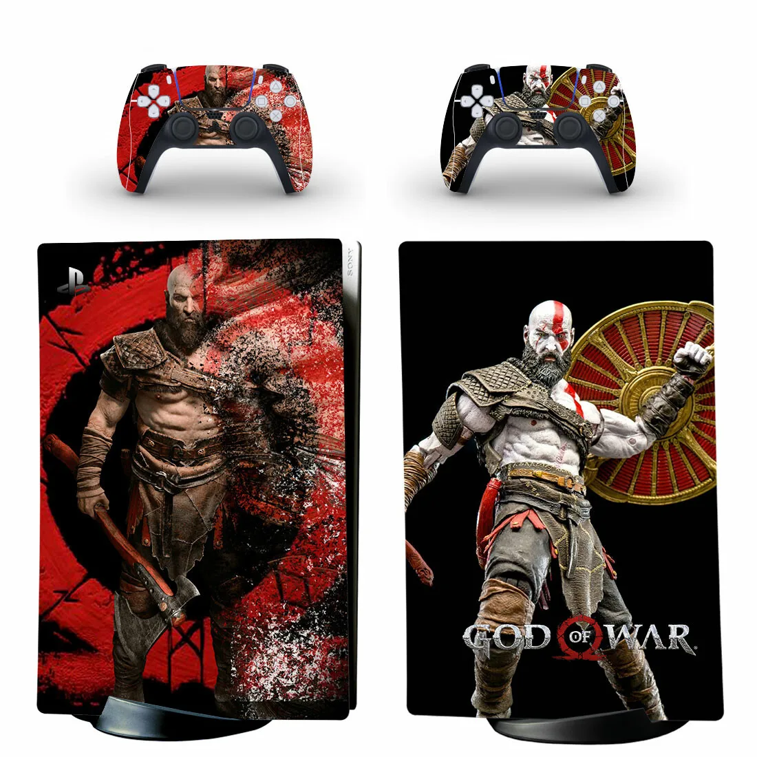 

God Of War Style PS5 Digital Edition Skin Sticker for Playstation 5 Console & 2 Controllers Decal Vinyl Protective Skins 3