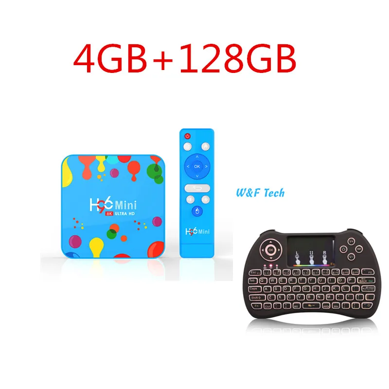 4G 128G backlit H96 Мини ТВ коробка Android 9,0 Allwinner H6 Четырехъядерный 4 ГБ 128 Гб Поддержка 6K H.265 H96mini Smart tv Box HD Netflix Youtube - Цвет: 4G 128G backlit