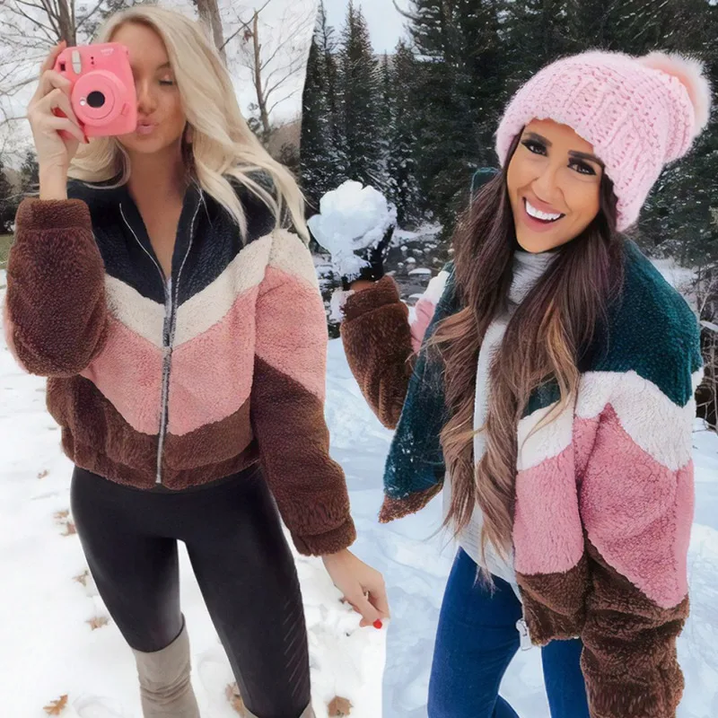 

Women Fashion Casual Coat Autumn Winter Warm Soft Zipper Jacket Long Sleeve Coat Female Tops