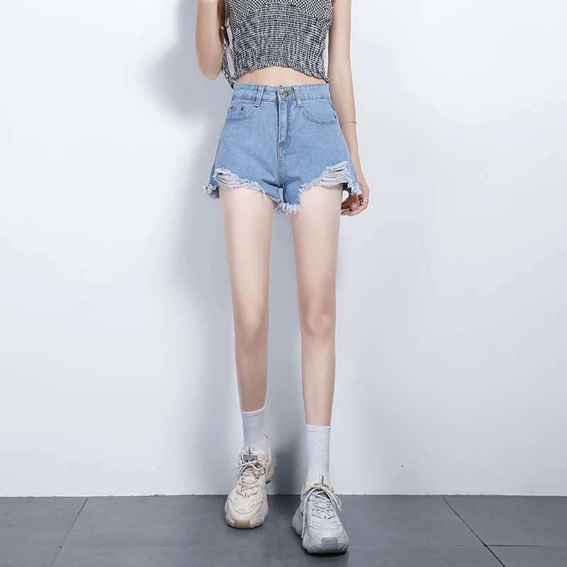 

2021 High Waist Women's Fashion Denim Shorts Trousers For Female Mom Pants