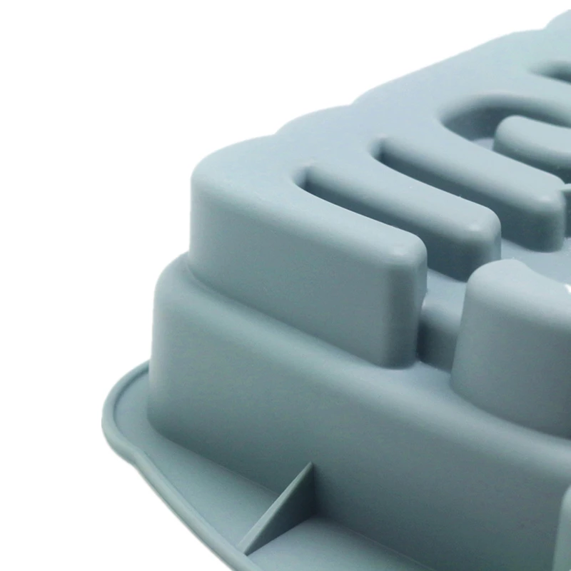 1 шт. Прямоугольная форма для выпечки из силикона с геометрическим узором, антипригарным покрытием, для приготовления мусса/желе/выпечки, большого размера, безопасная в духовке.