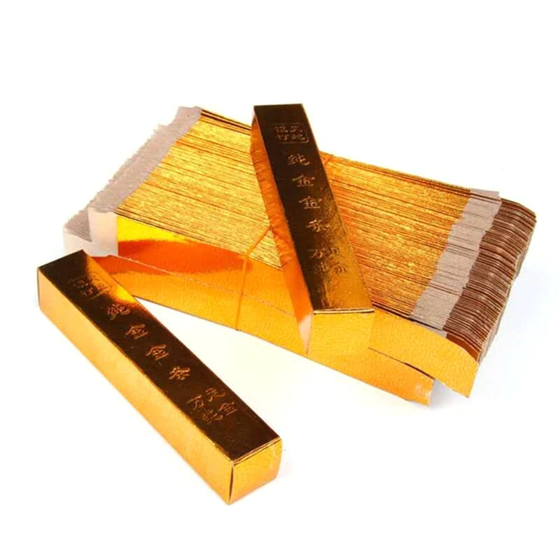 100 шт. предок деньги золотые слитки слиток Бумага Деньги китайский призрака