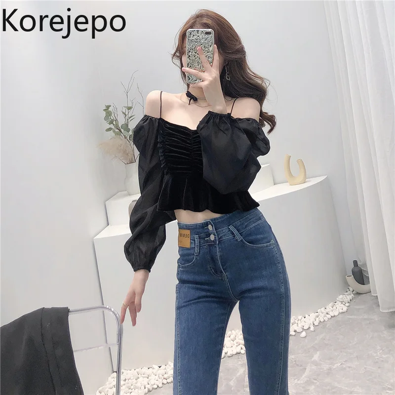 

Женская рубашка с длинными рукавами и открытыми плечами, трапециевидного силуэта