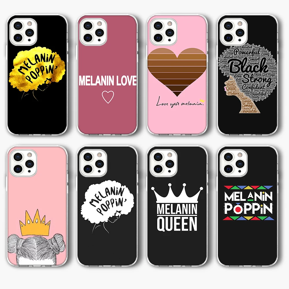 

Luxury Melanin Poppin Funda Case for IPhone 13 Case for IPhone 13 12 11 Pro XR XS Max Mini 7 X 8 6 6S Plus 5S SE 2020 Silicone