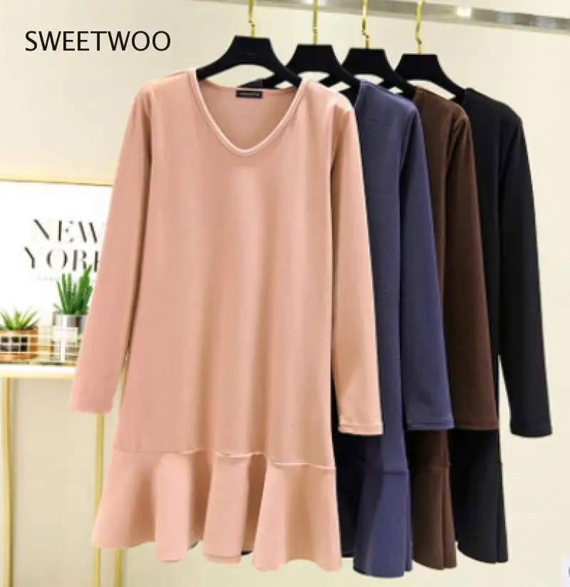 

Женское винтажное Замшевое платье-трапеция с оборками, однотонное Элегантное повседневное вечерние мини с рукавом три четверти и круглым в...