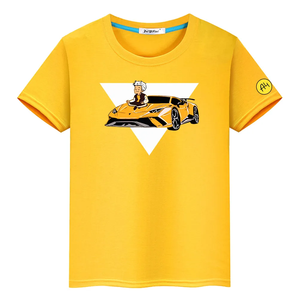 

Летняя детская футболка оранжевого цвета а4, топы с коротким рукавом для мальчиков и девочек, а4 мерч, детская одежда, 2021 хлопок