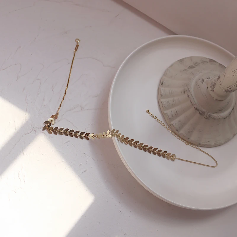 

SHIDU 925 Sterling Silver Sequin Leaves Choker Necklace for Women Elegant Light Luxury Necklace Female Festival Jewelry Gift