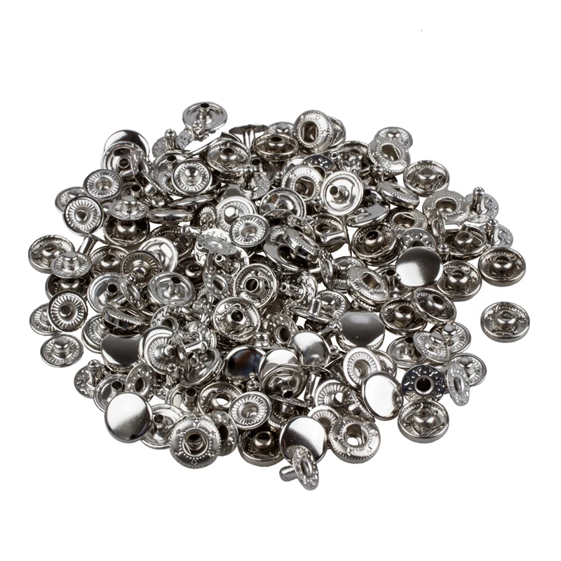 

50 Set Metal No Sewing Press Studs Buttons Snap Fastener Popper 10mm