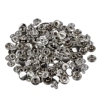 50 set metal no sewing press studs buttons snap fastener popper 10mm