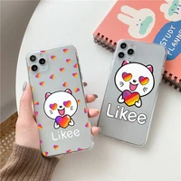likee cat phone case transparent for clear iphone case 11 12 mini pro xs max 8 7 6 6s plus x 5s se 2020 xr