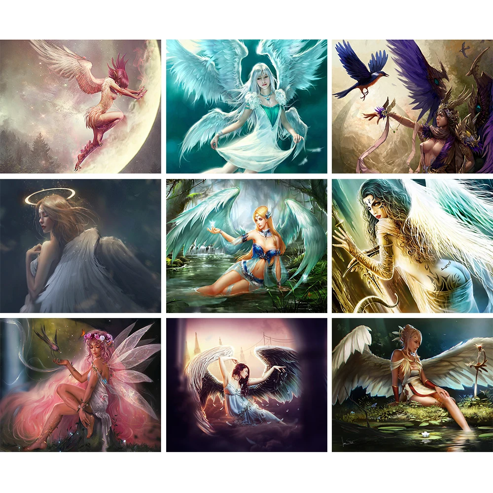 

Sexy Artwork Series Angel Picture DIY Painting by numbers character art atlas coloring decoration canvas wall crafts Unique gift