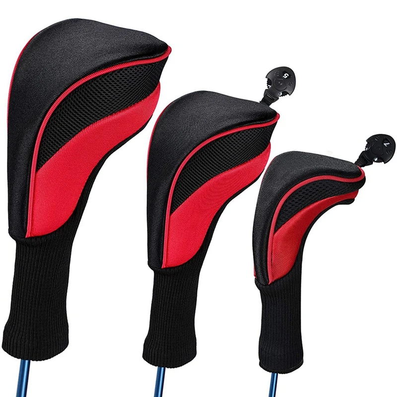 

3Pcs Golf Club Headcovers for Fairway Woods with No. Tags 3 4 5 7 X