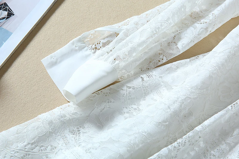 

MIUXIMAO High Quality 2019 Spring &Summer Lace Casual Flower Print Long Dress Office Lady Dress Women vestido