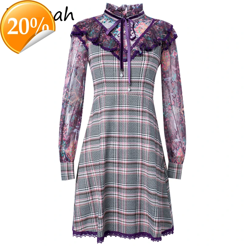 

Summer Fashion Women Country Railway Party Short dress Lateral sleeve Top bow Shoulder Strokes Printed ladies A-line