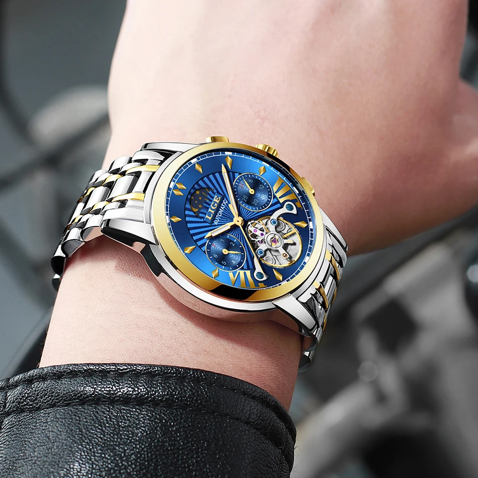 Montre Homme LIGE мужские s часы Топ люксовый бренд мода Tourbillon автоматические механические часы мужские водонепроницаемые часы со скелетом