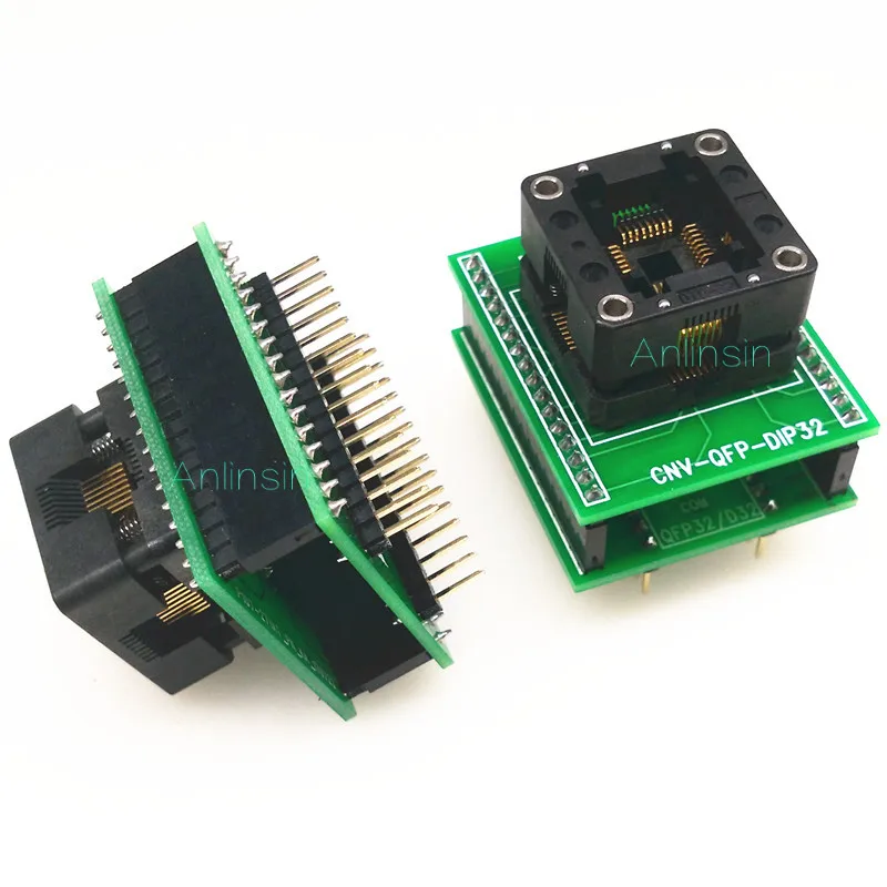 Переходник Tqfp32 qfp32 к dip32 flip chip IC программатор тестовая розетка микросхемы cnv-qfp32-dip