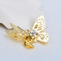 15796pcs 2013mm 24k gold color brass with glass rhinestone butterfly charms pendants high quality for jewelry making findings