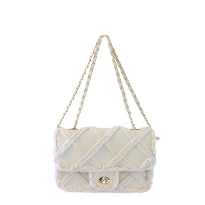 

Women Canvas Shoulder Messenger Crossbody Bag Ladies Vintage Handbag Totes Female Cotton Wool Cloth Shopping Bags pearl