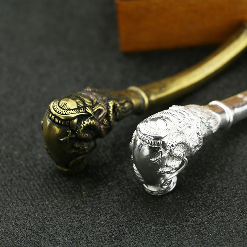 Antique Bronze Copper Smoking Pipe Dragon Cigarette Holder Brass Sculpture Bent Tobacco Tube Home Ornament Decoration | Дом и сад