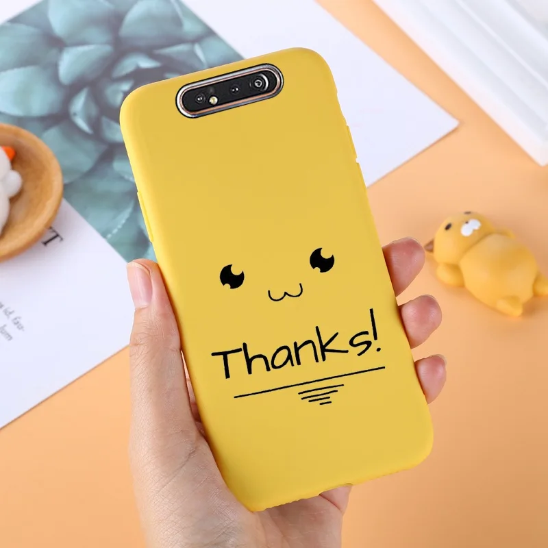 024 Yello ТПУ чехол для samsung Galaxy A80 силиконовый милый для samsung задняя крышка A 80 A805F A50 A70 A10 A20 A10S A40 протектор черный - Цвет: 024