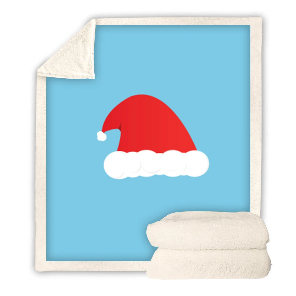 

Santa's Red Hat 3D Print fashion Travel Animal Wearable Bedding Fleece Throw Blanket Home Office Washable Adult