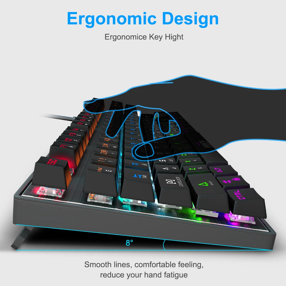 Механическая клавиатура с подсветкой игровая русская RGB геймер для компьютера