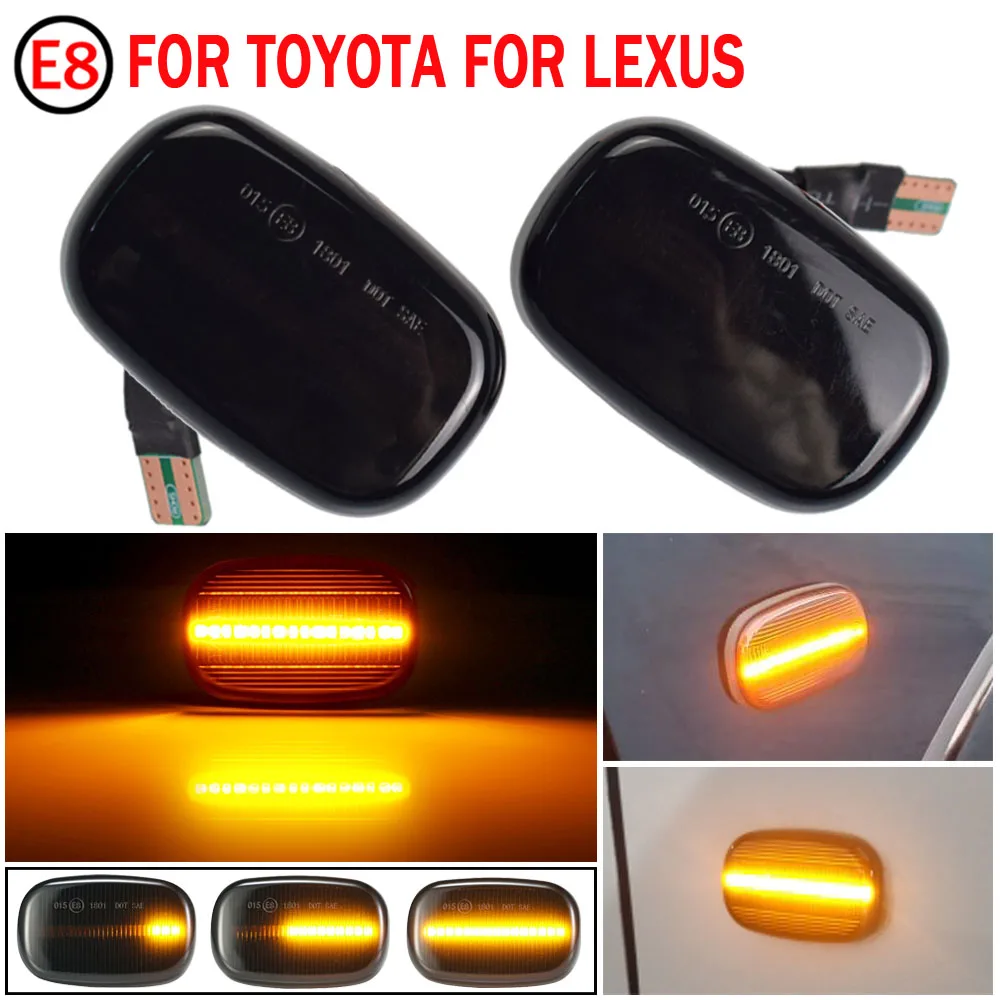 Светодиодный динамический боковой указатель поворота для Toyota Corolla Celica caldine Camry Hilux