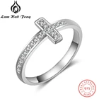 Женское кольцо из стерлингового серебра 925 пробы, простое минималистичное кольцо с цирконием, обручальное ювелирное изделие (Lam Hub Fong)