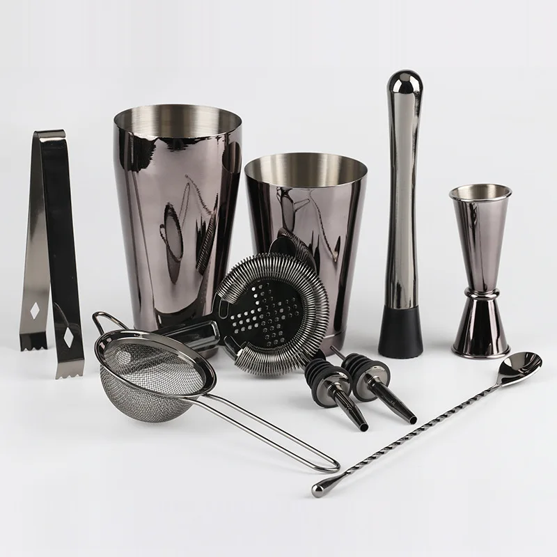 Черное покрытие из нержавеющей стали Бостонский миксер костюм коктейльный Бар