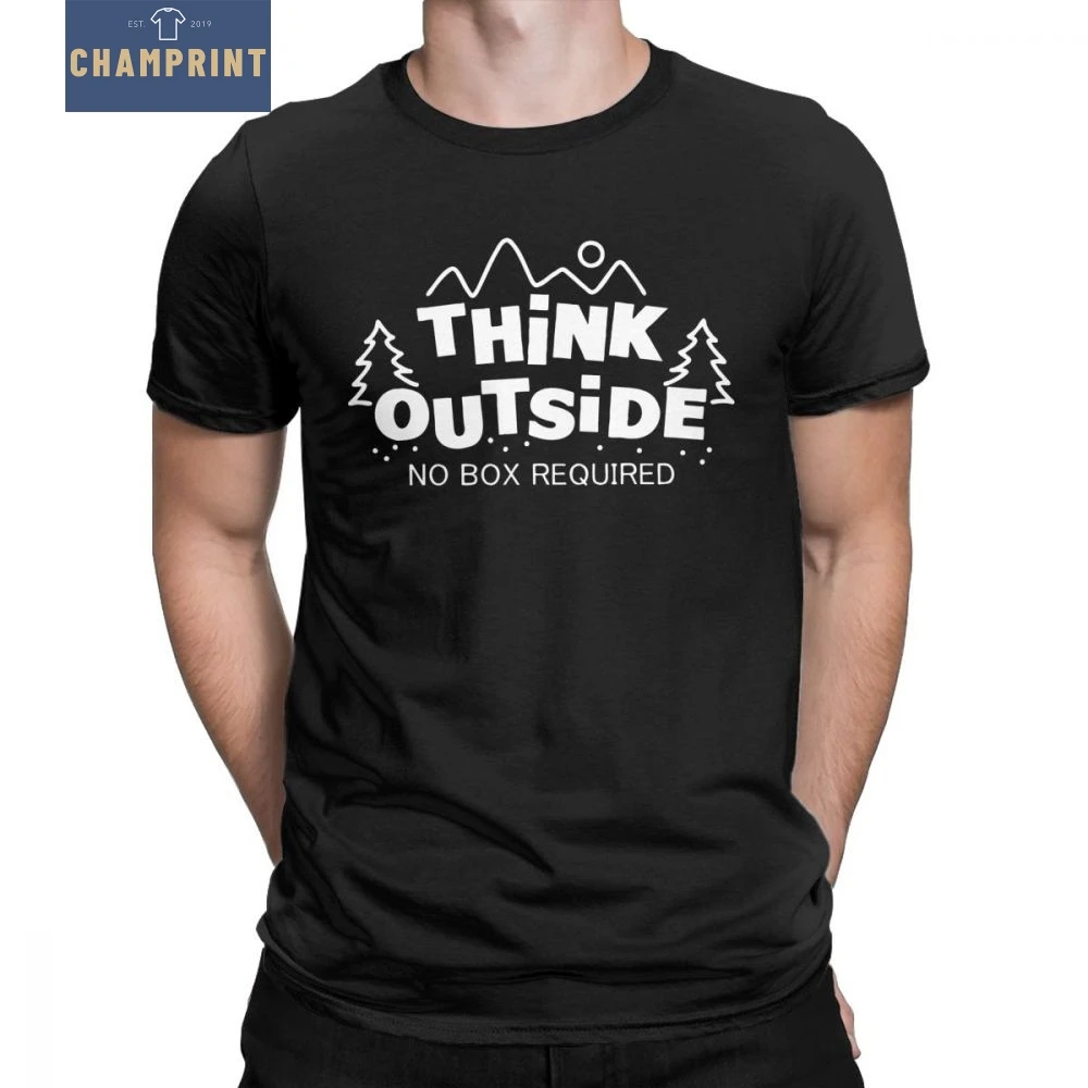 Think Outside не требуется коробка потрясающие футболки для мужчин природа кемпинг