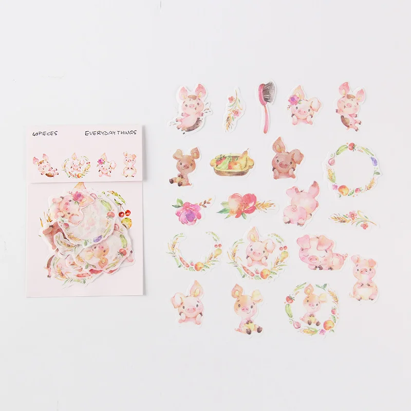 Розовый поросенок милый мини мешок пуля журнал Декоративные Канцелярские