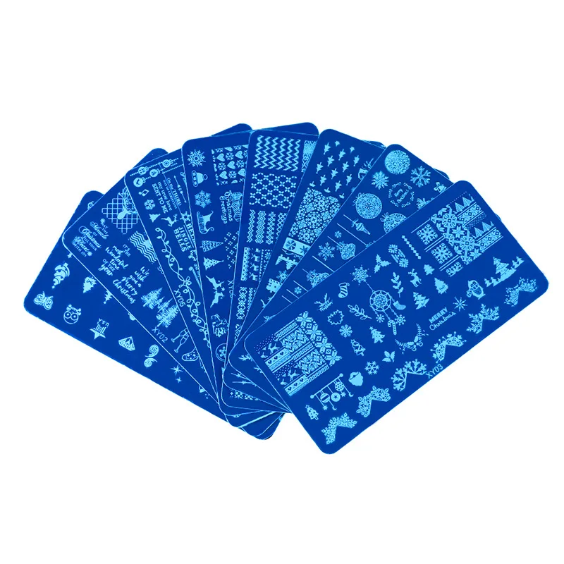 

1Pcs Nail Art Stamping Plates Christmas tree hat snowflake elk Nail Art Stamping Image Template Manicure Design Print Stencil