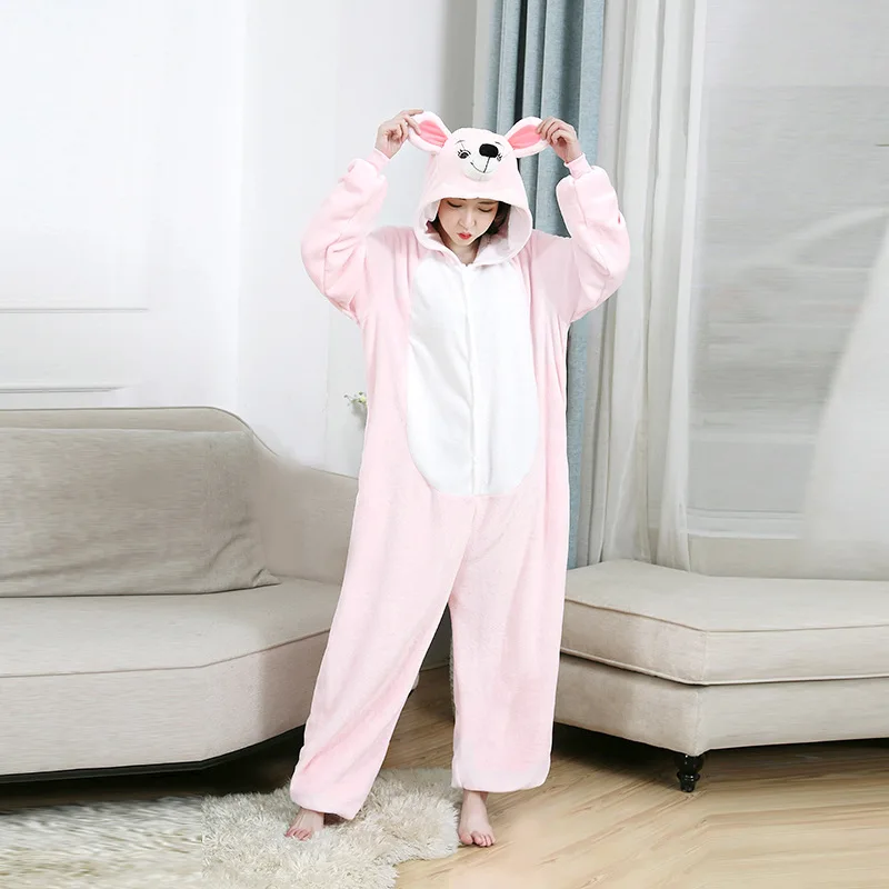 

Комбинезон-кигуруми Женский, фланелевый, с изображением мыши