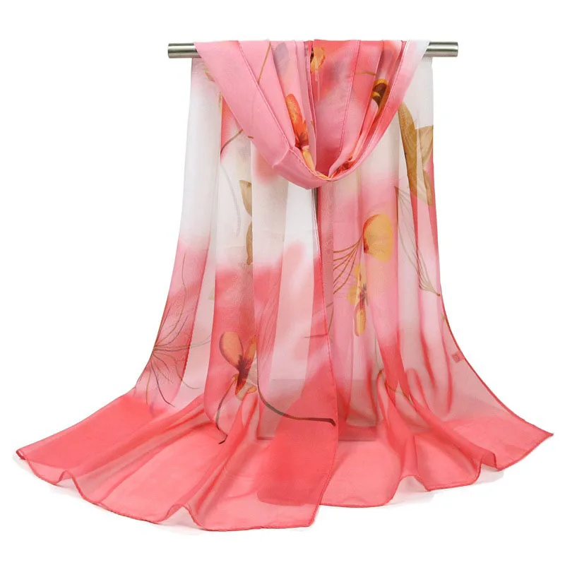 Новинка 2020 мягкий цветочный дышащий шифоновый шарф Шелковый квадратный хиджаб