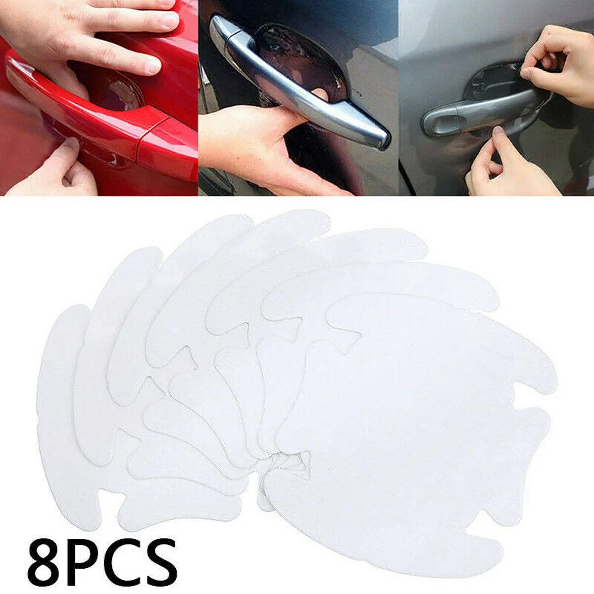 

Guard Car Door Handle Protective Film Invisible Paint Sheet 8.5cm X 9.5cm 8pcs