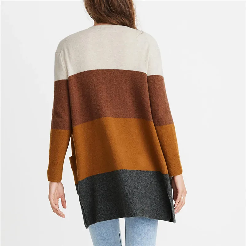 Женский кардиган свитер Повседневный Кардиган с длинными рукавами и карманами в